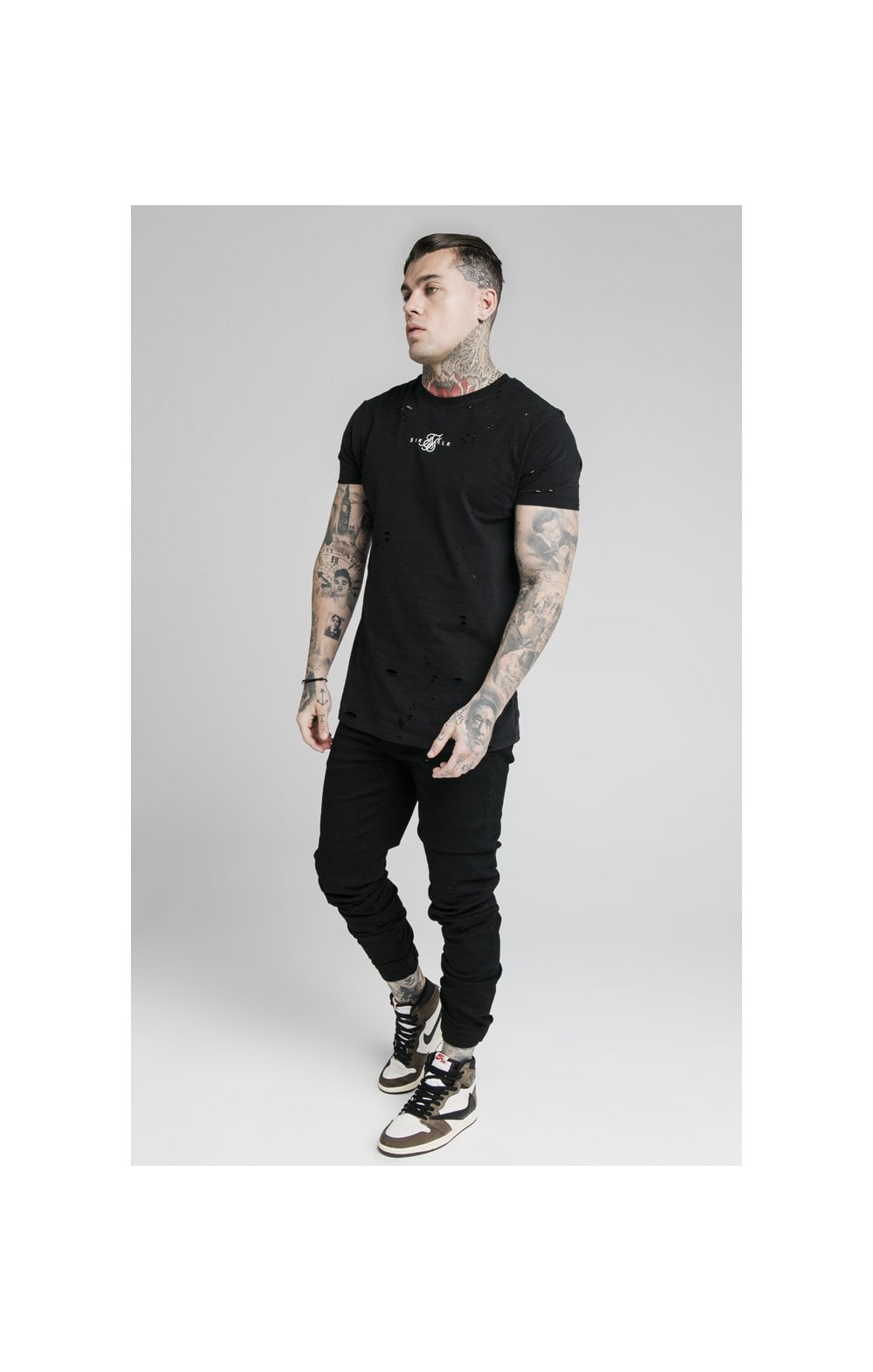 Load image into Gallery viewer, SikSilk Elasticated Strap Cuff Jeans - Black (5)
