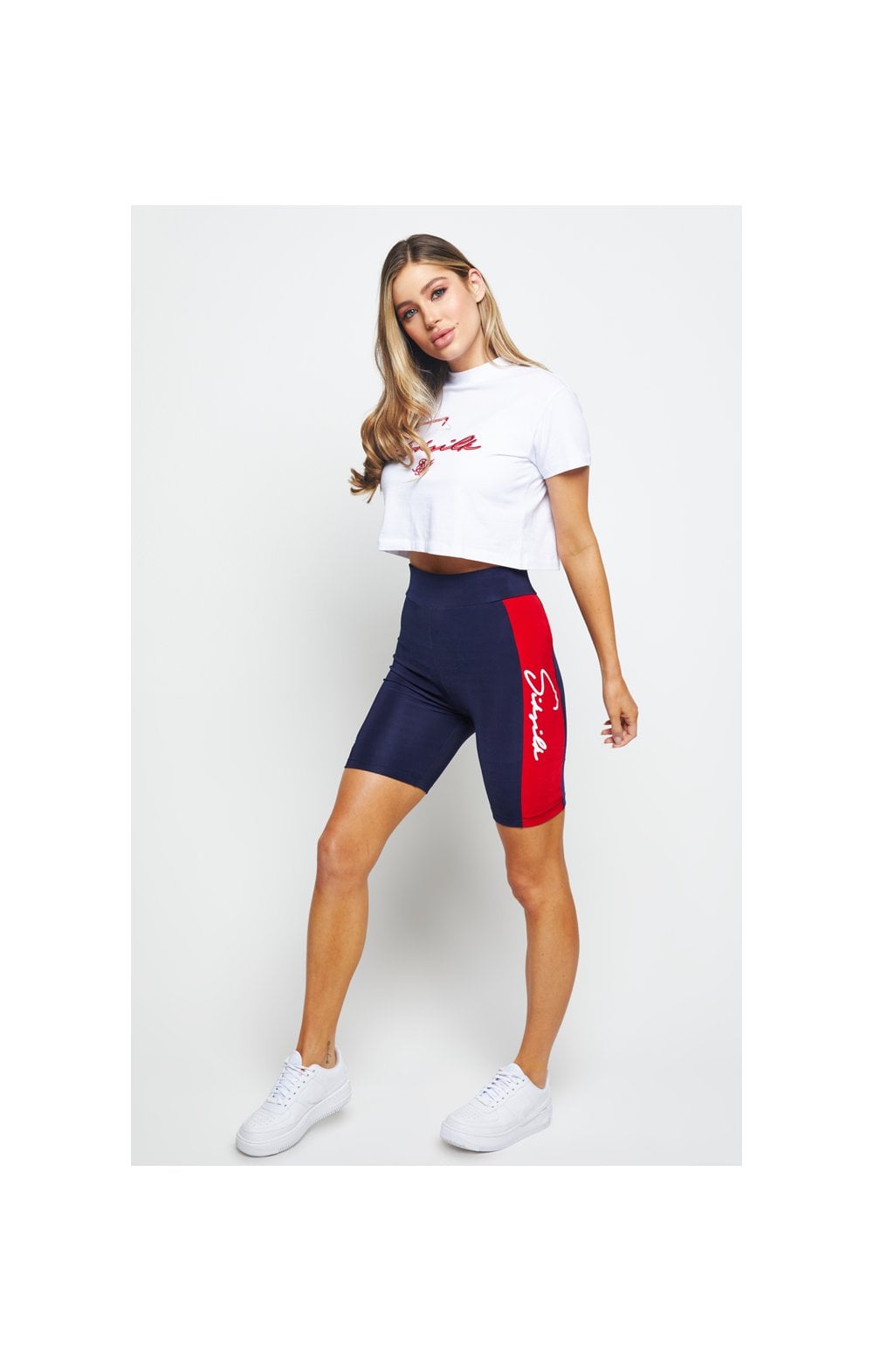 Load image into Gallery viewer, SikSilk Retro Sport Crop Tee - White (6)