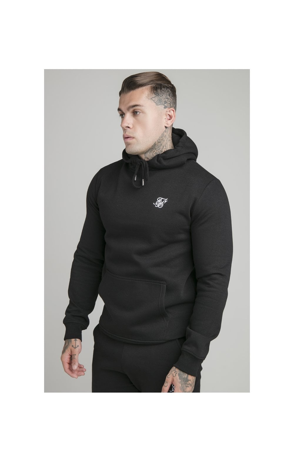 Load image into Gallery viewer, Black Muscle Fit Overhead Hoodie