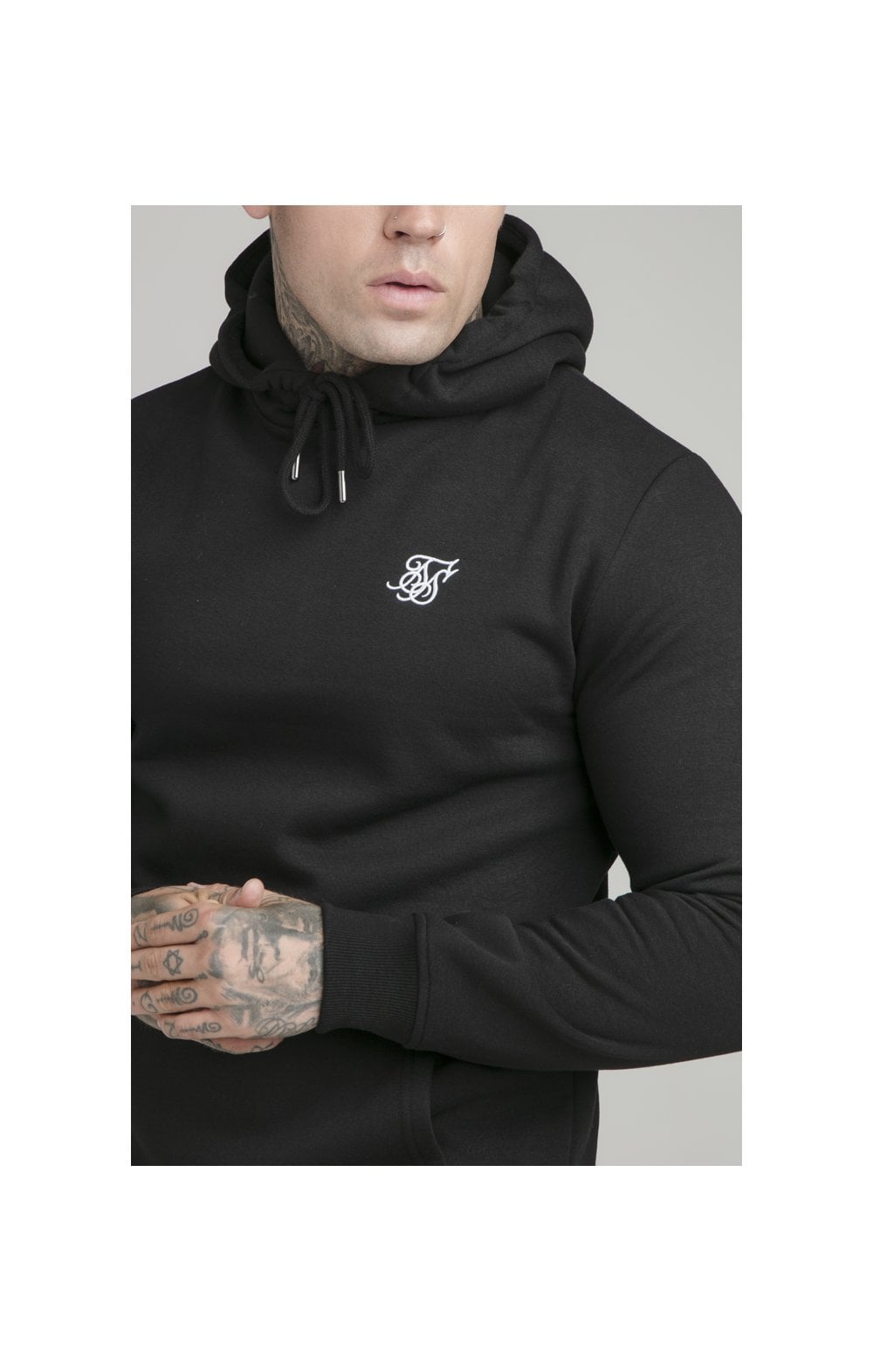 Load image into Gallery viewer, Black Muscle Fit Overhead Hoodie (1)