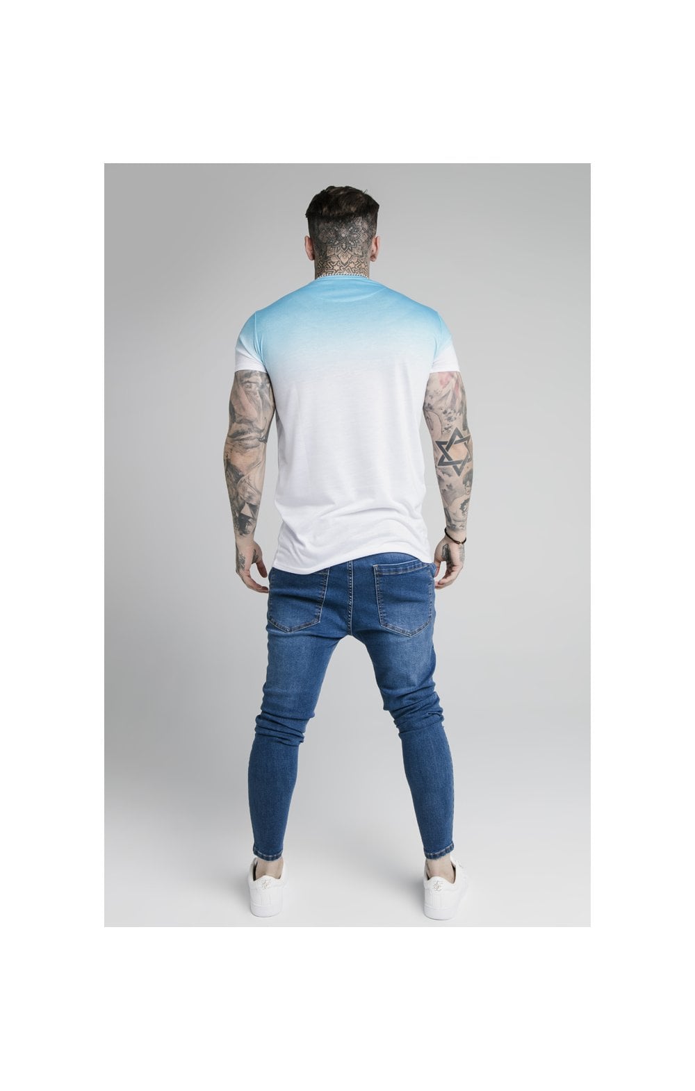 Load image into Gallery viewer, SikSilk High Fade Tee - Teal &amp; White (5)