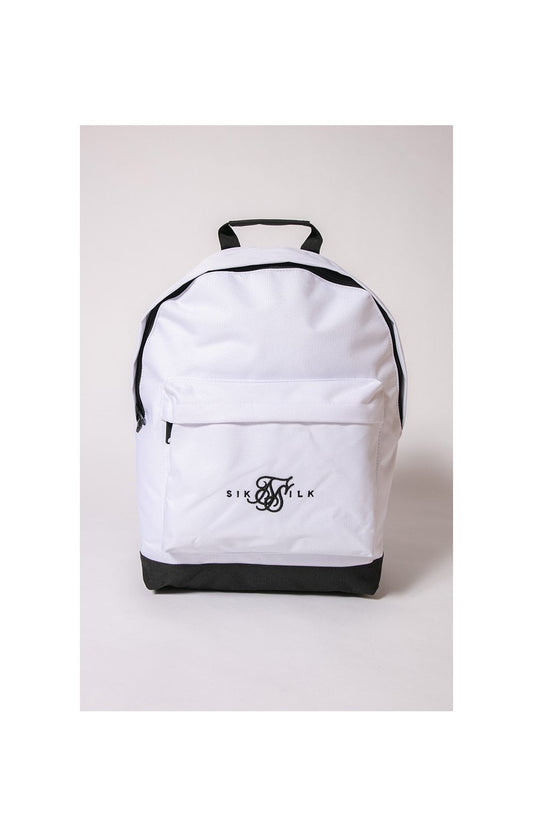 SikSilk Dual Logo Backpack - White & Black