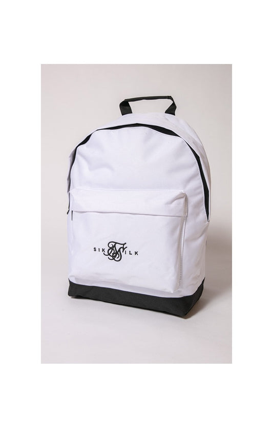 SikSilk Dual Logo Backpack - White & Black