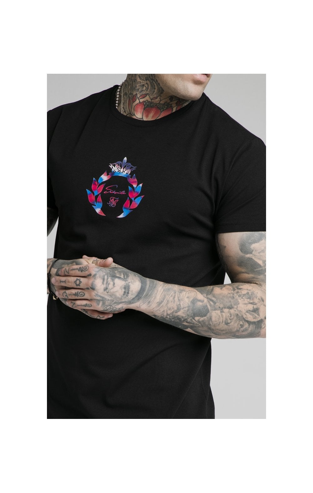 Load image into Gallery viewer, SikSilk S/S Prestige Transfer Tee - Iridescent Black (1)
