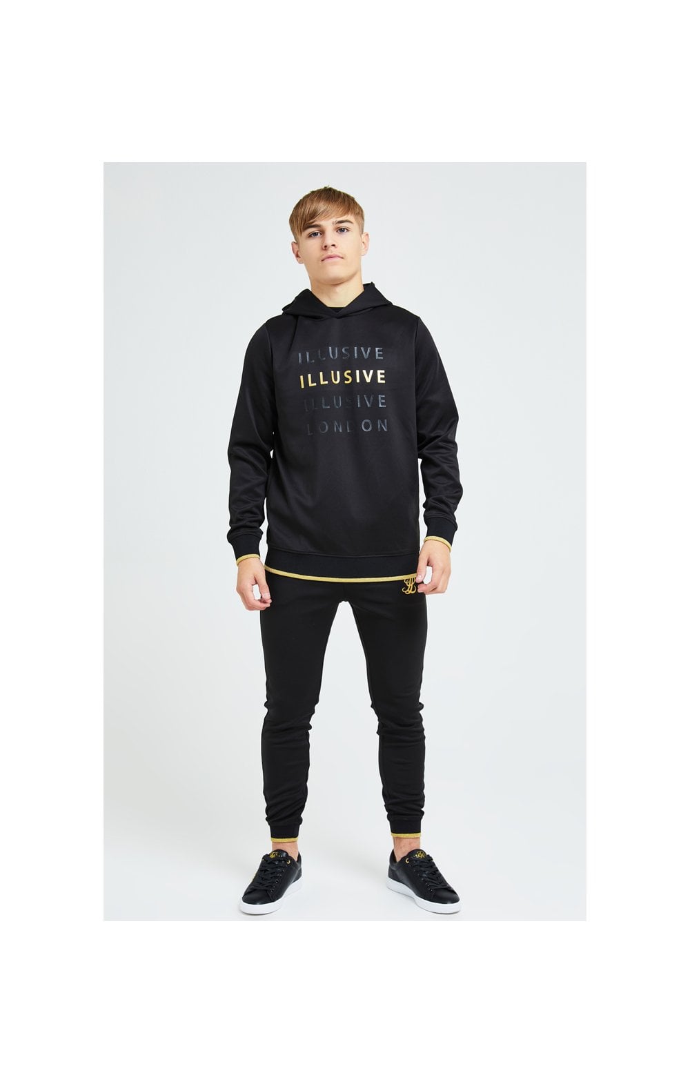 Load image into Gallery viewer, Illusive London Sovereign Overhead Hoodie - Black &amp; Gold (3)