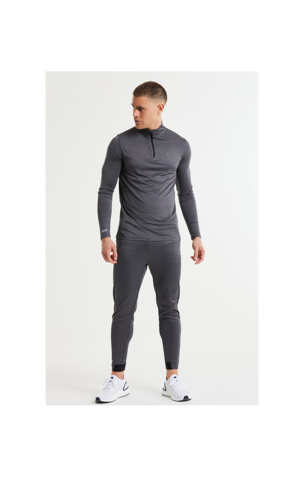 Load image into Gallery viewer, SikSilk Pressure Zip Funnel Neck - Charcoal Marl (4)
