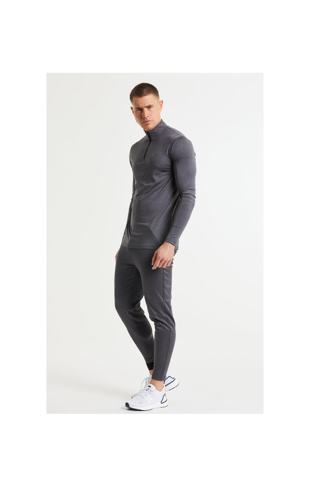Load image into Gallery viewer, SikSilk Pressure Zip Funnel Neck - Charcoal Marl (6)