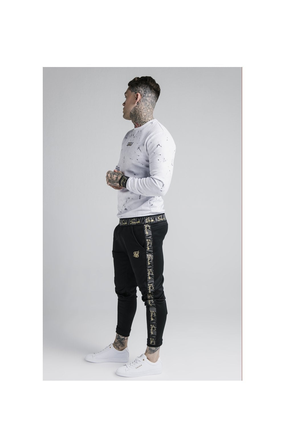 Load image into Gallery viewer, Siksilk Marble Crew Sweat - Grey &amp; White (3)