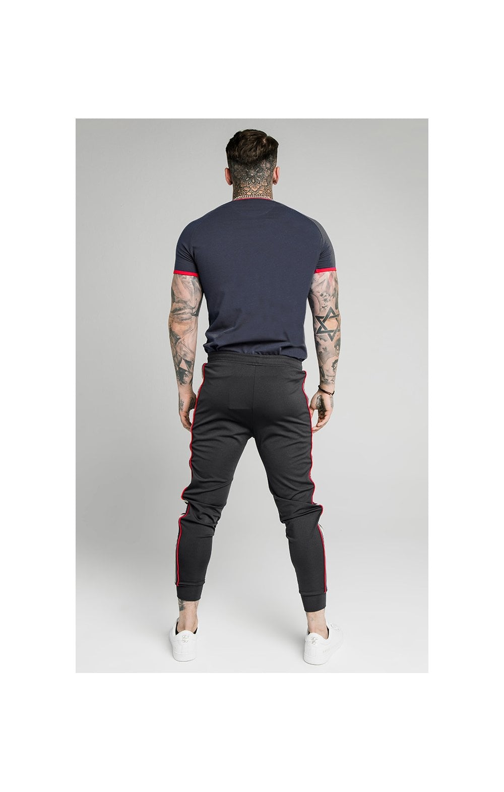 Load image into Gallery viewer, SikSilk S/S Premium Ringer Gym Tee - Navy (5)