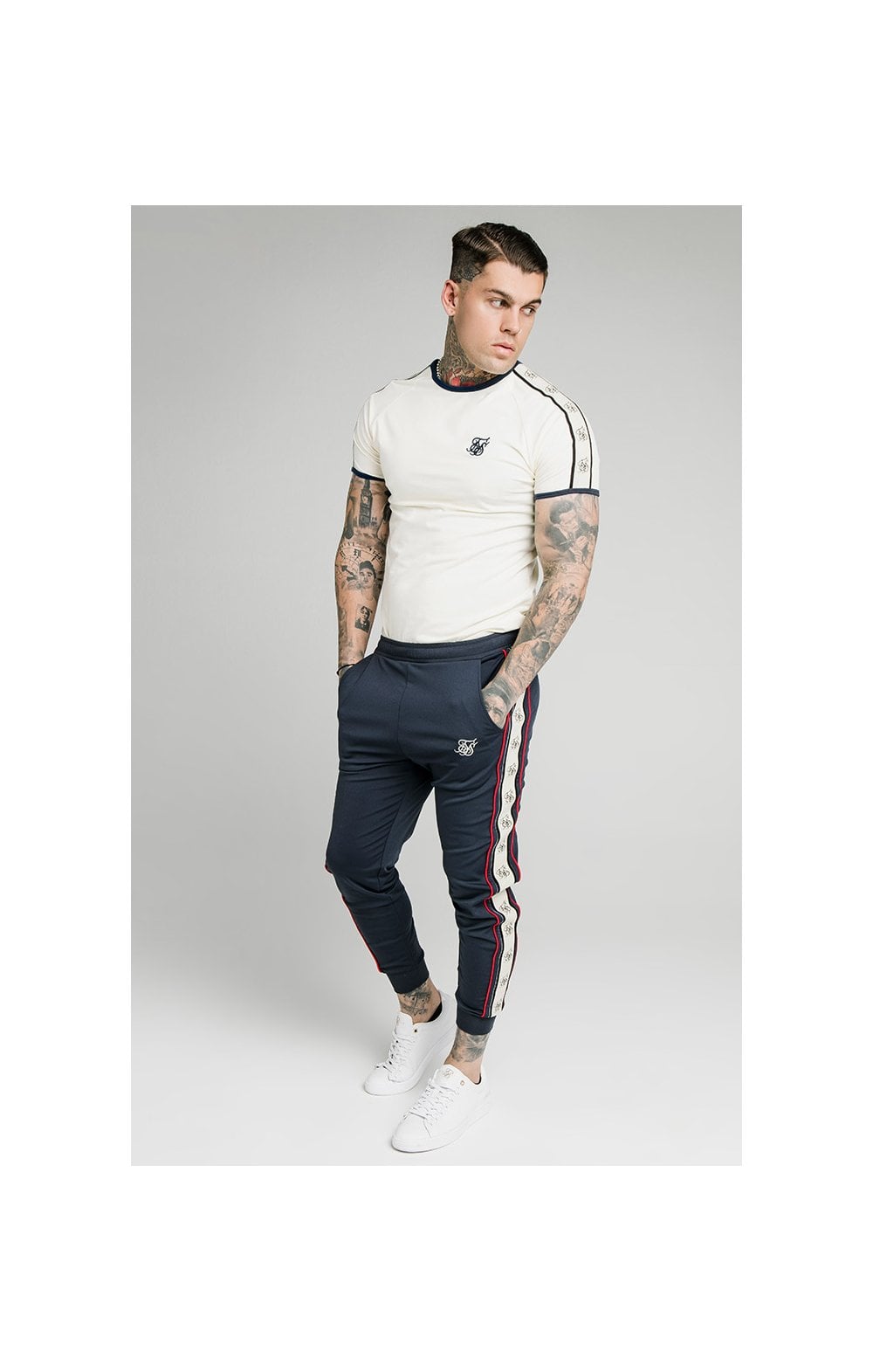 Load image into Gallery viewer, SikSilk S/S Premium Ringer Gym Tee - Off White (3)