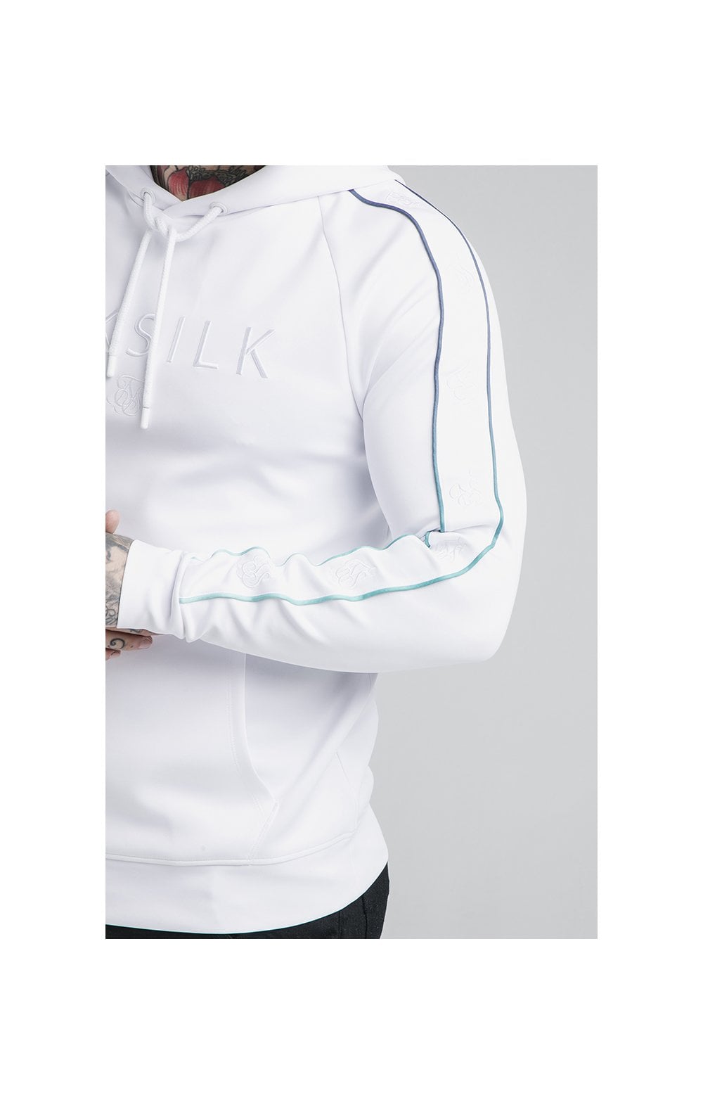 Load image into Gallery viewer, SikSilk Astro Fade Overhead Hoodie - White &amp; Pacific Fade (1)