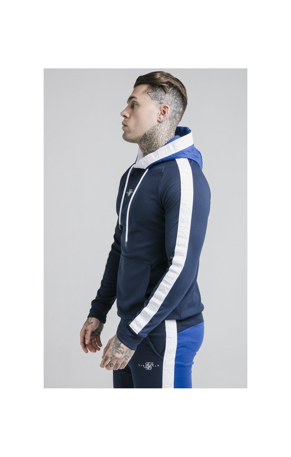 Load image into Gallery viewer, SikSilk Inverse Overhead Tape Hoodie - Navy (1)