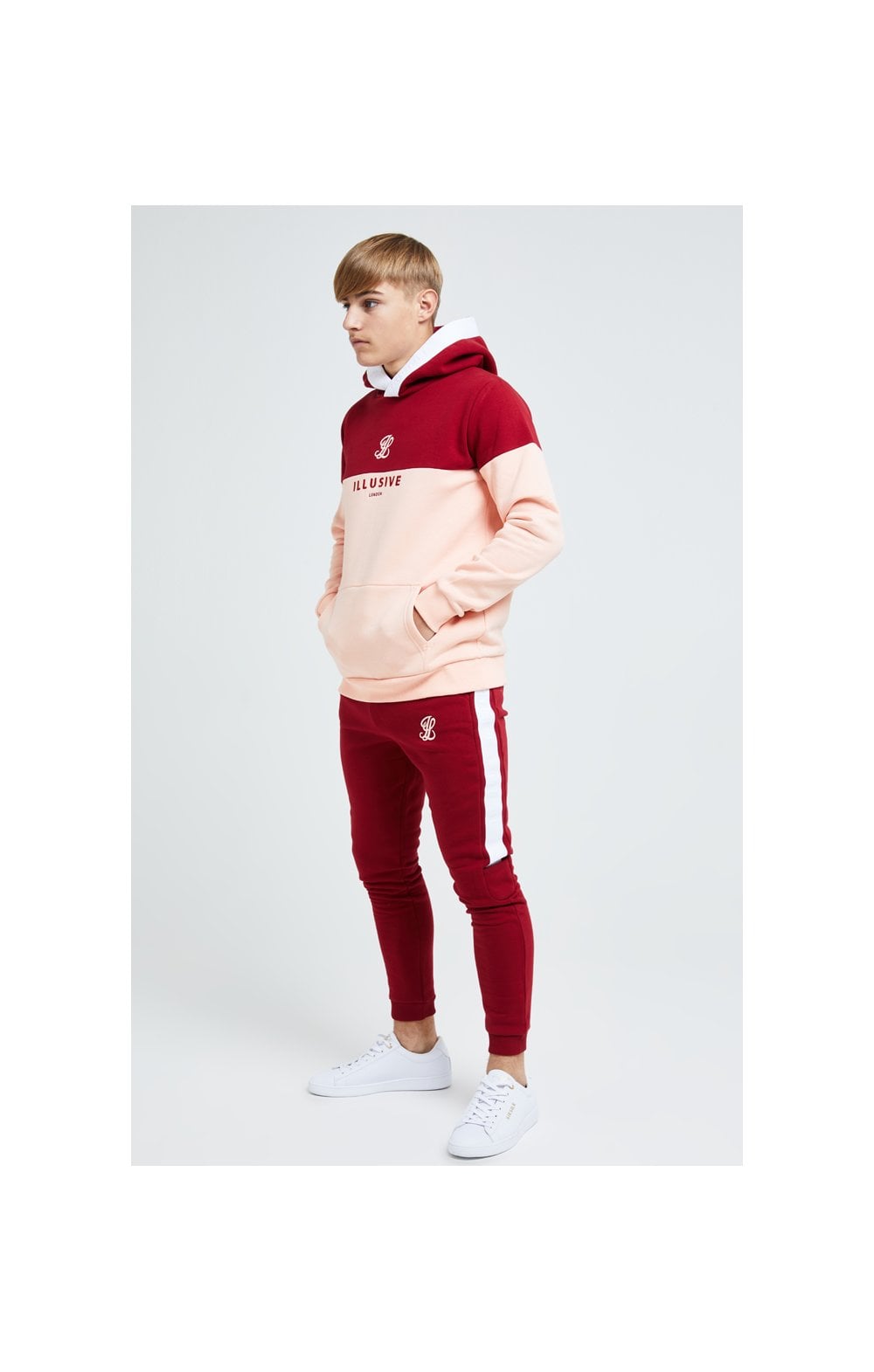 Load image into Gallery viewer, Illusive London Divergence Overhead Hoodie - Red &amp; Pink (2)