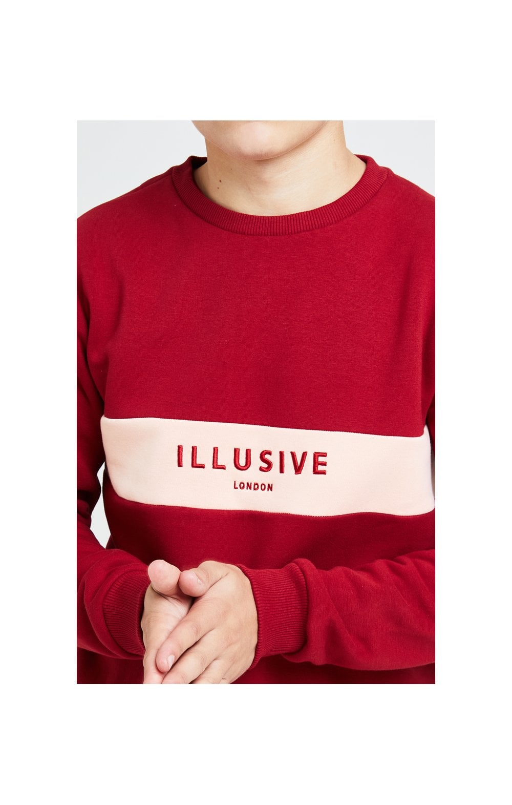 Load image into Gallery viewer, Illusive London Divergence Crew Sweater - Red &amp; Pink