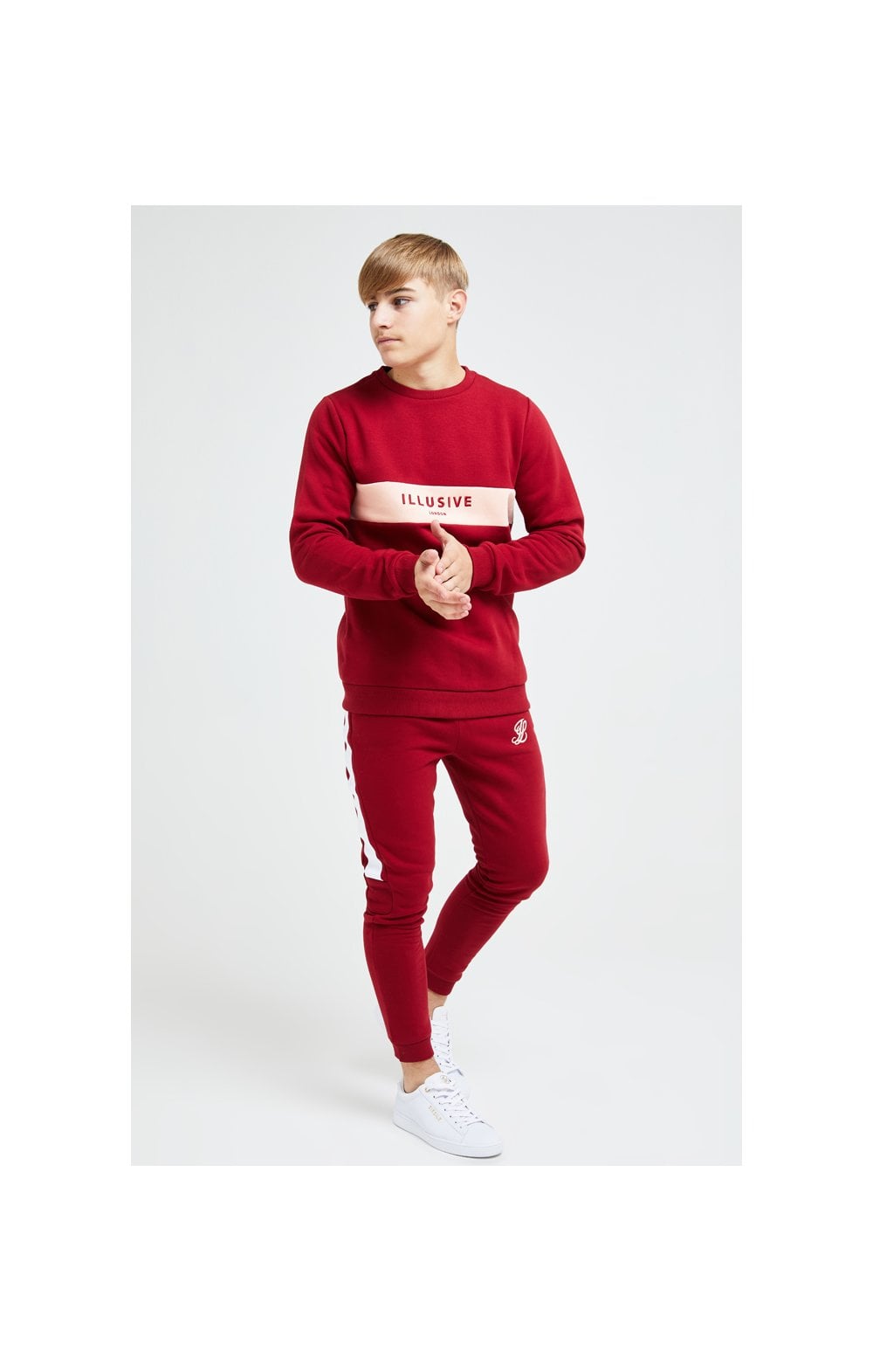 Load image into Gallery viewer, Illusive London Divergence Crew Sweater - Red &amp; Pink (2)