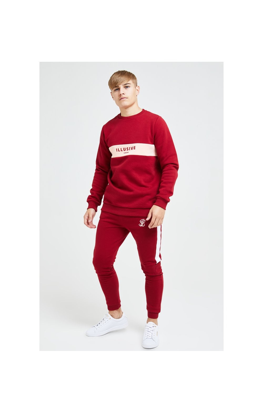 Load image into Gallery viewer, Illusive London Divergence Crew Sweater - Red &amp; Pink (3)