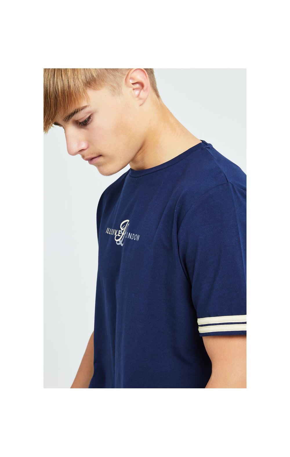 Load image into Gallery viewer, Illusive London Legacy Tee - Navy &amp; Cream (1)