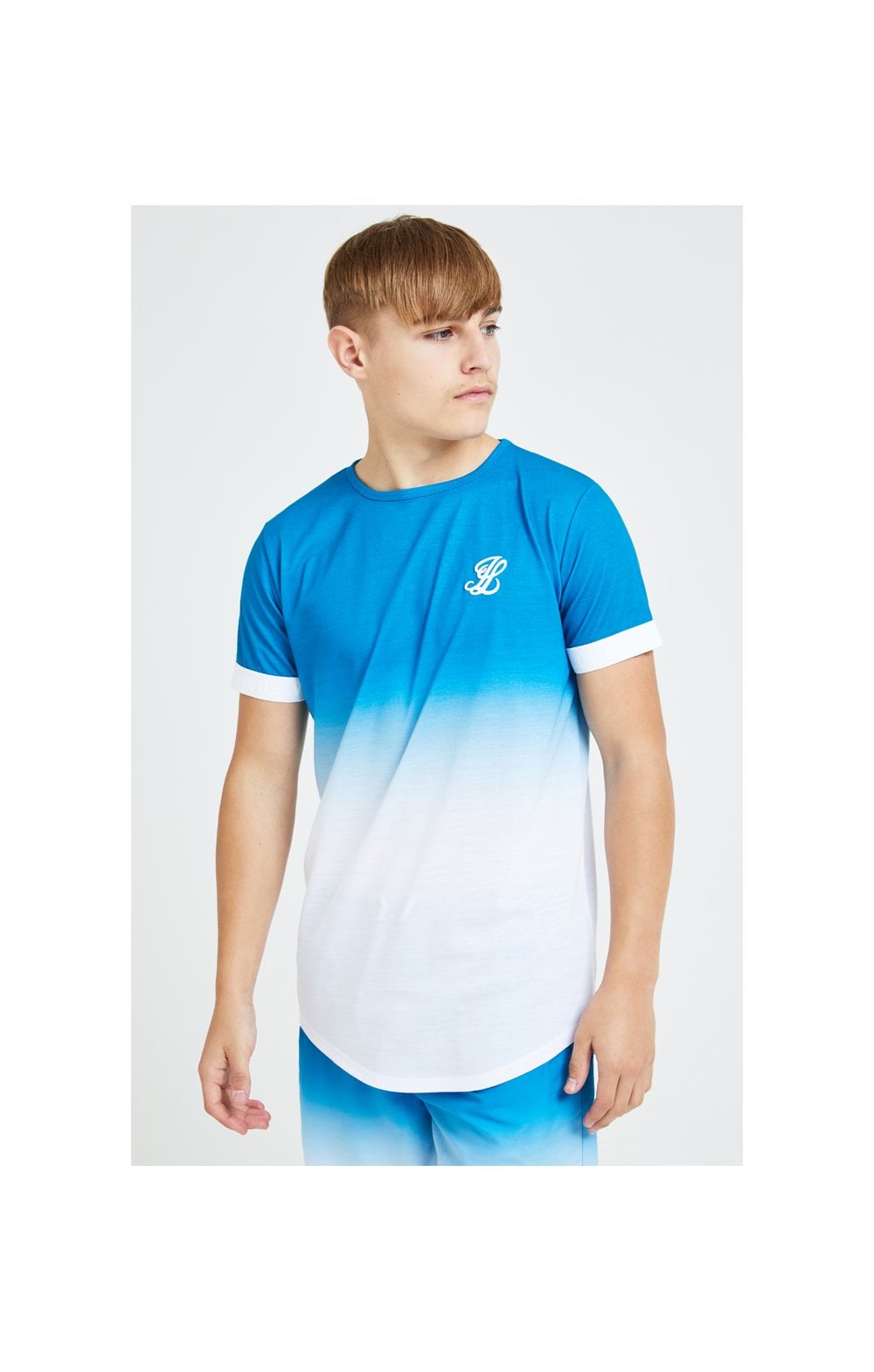 Load image into Gallery viewer, Illusive London Elevate Tech Tee - Blue &amp; White