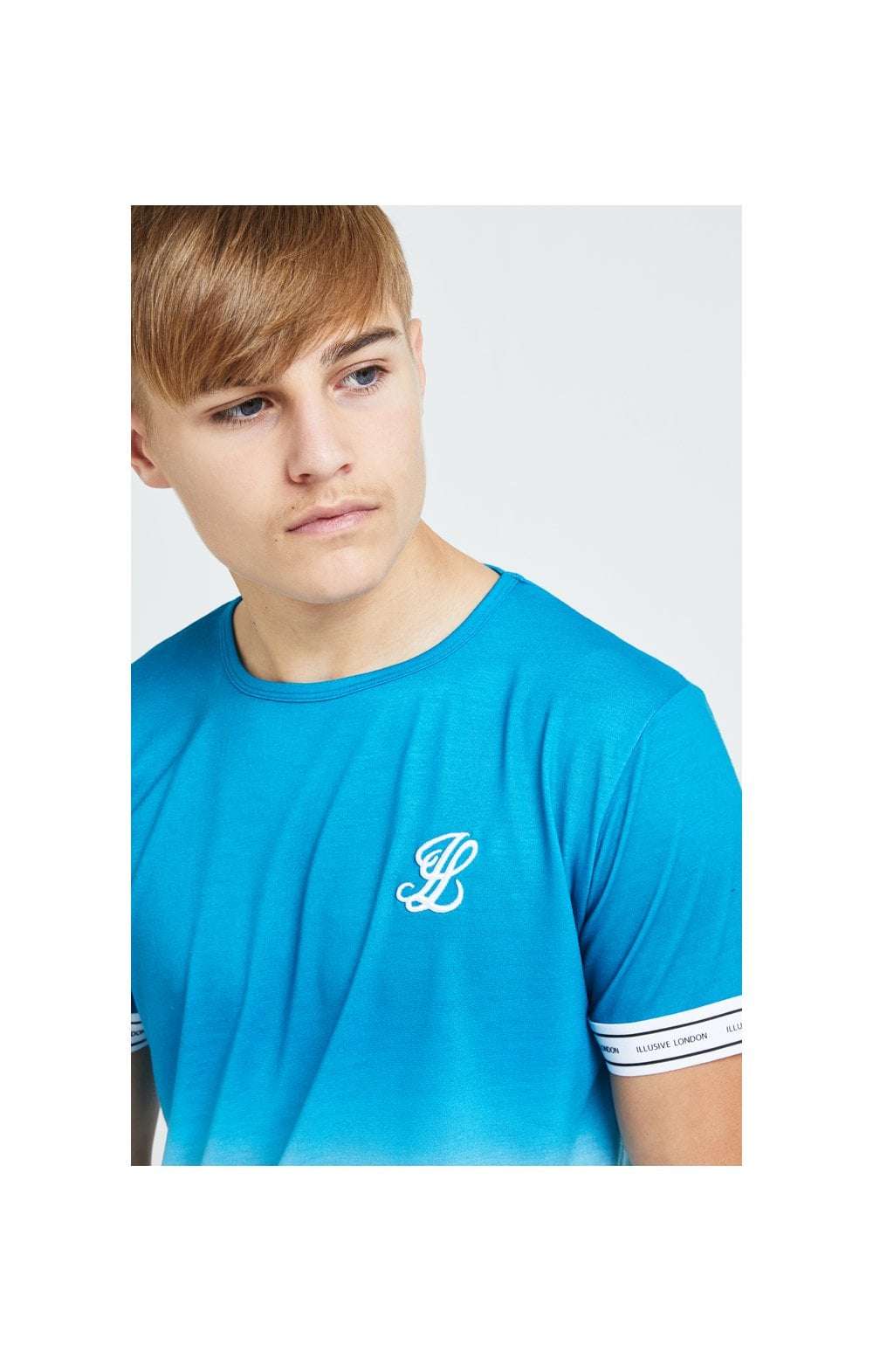 Load image into Gallery viewer, Illusive London Flux Tech Tee - Blue &amp; White (1)