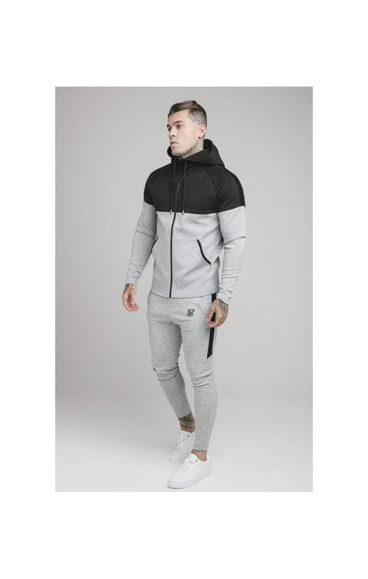 Black Motion Tape Zip Through Hoodie And Jogger Set