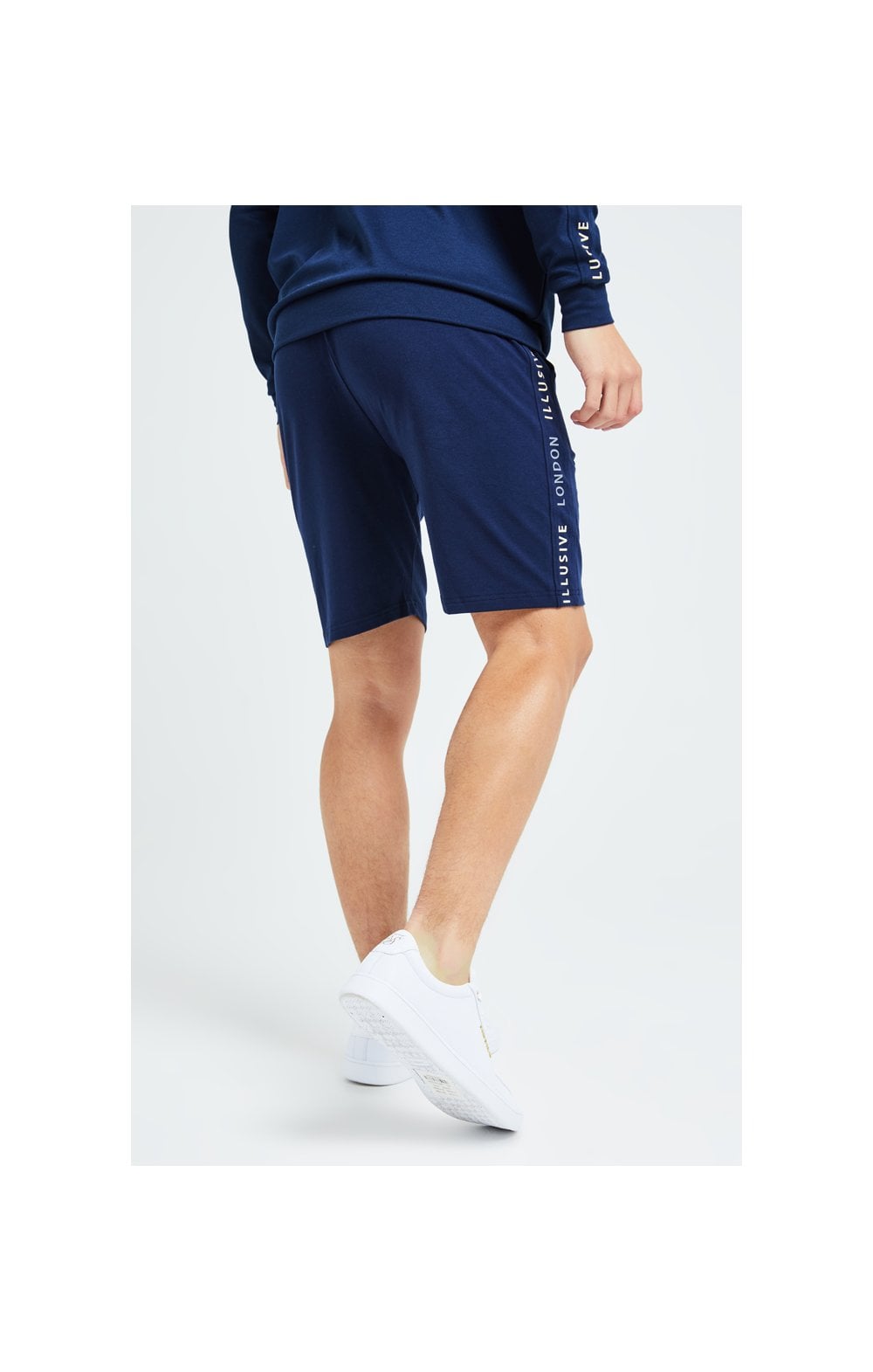 Load image into Gallery viewer, Illusive London Legacy Jersey Shorts -Navy &amp; Cream (2)