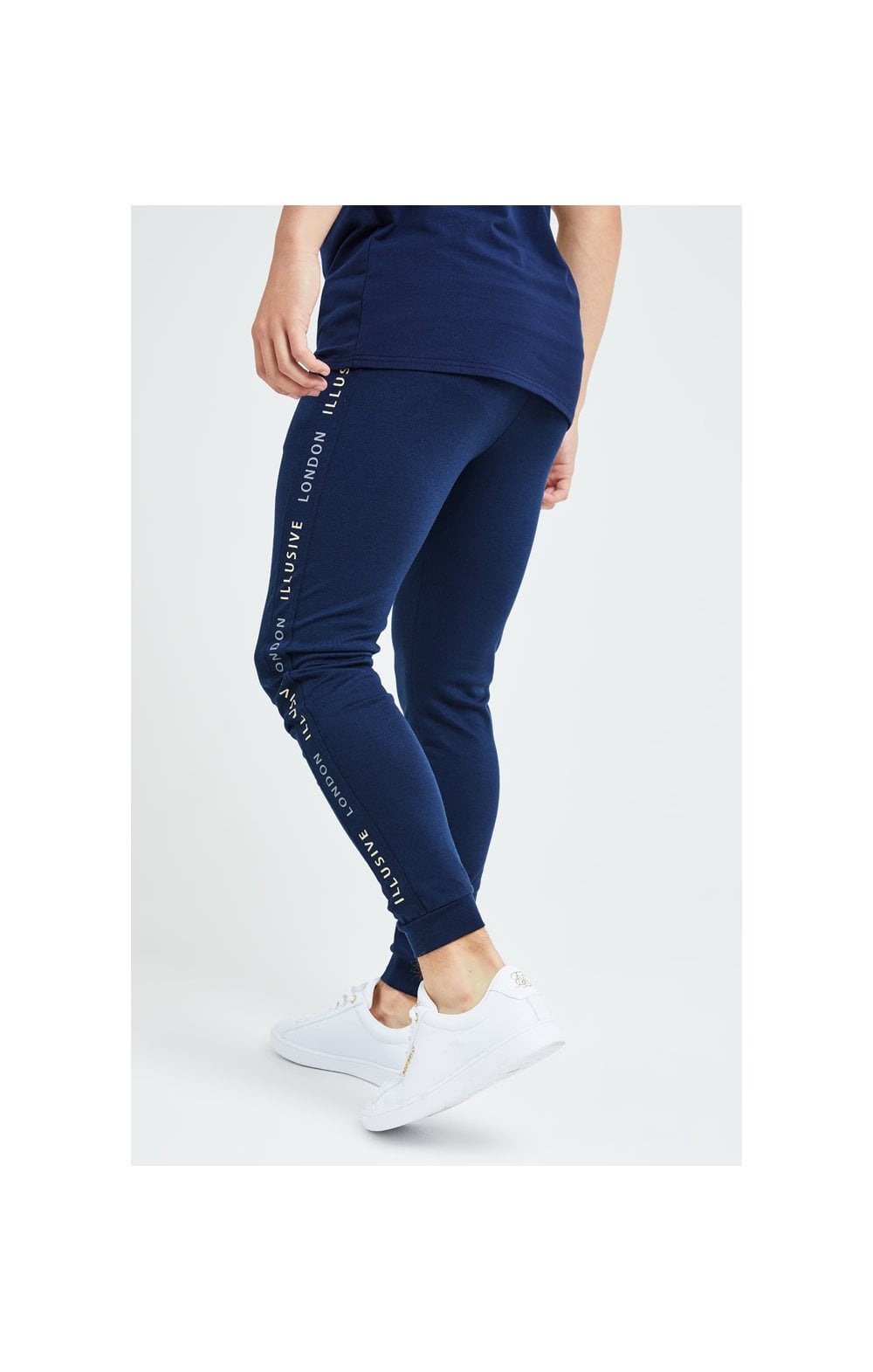 Load image into Gallery viewer, Illusive London Legacy Joggers - Navy &amp; Cream (1)