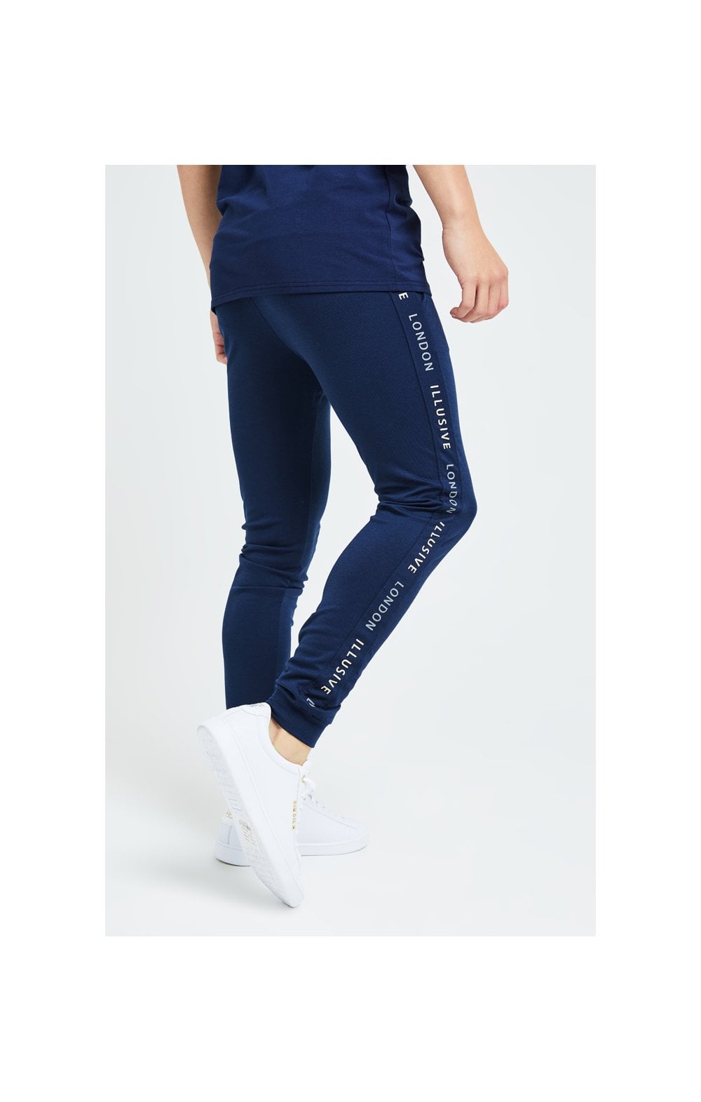 Load image into Gallery viewer, Illusive London Legacy Joggers - Navy &amp; Cream (2)