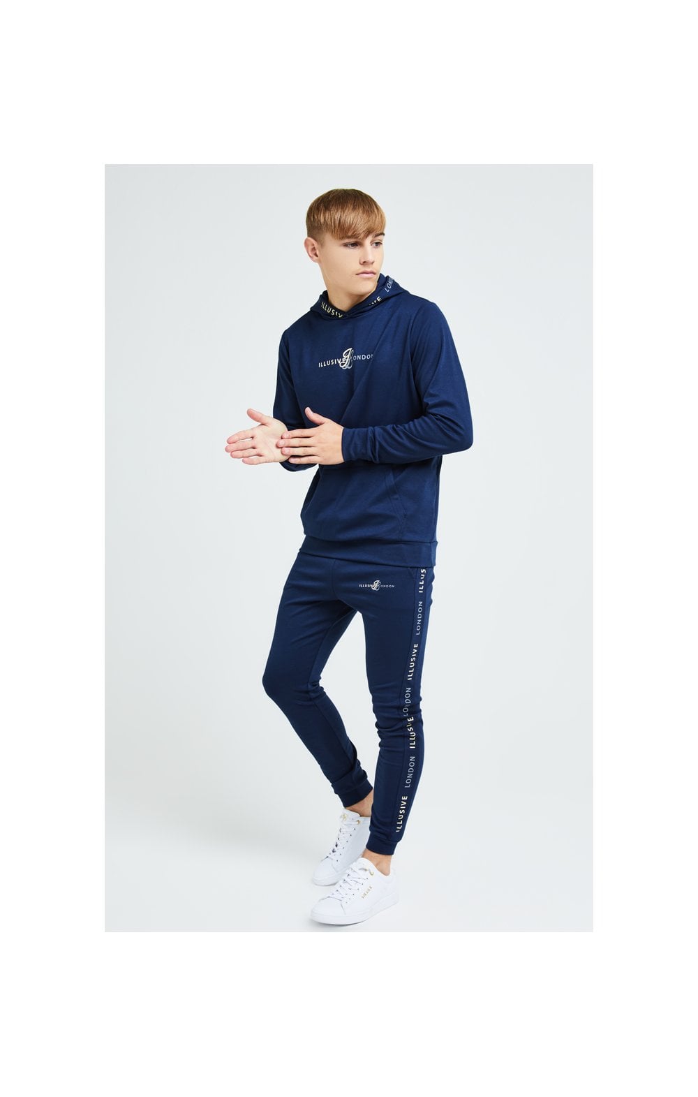Load image into Gallery viewer, Illusive London Legacy Joggers - Navy &amp; Cream (3)
