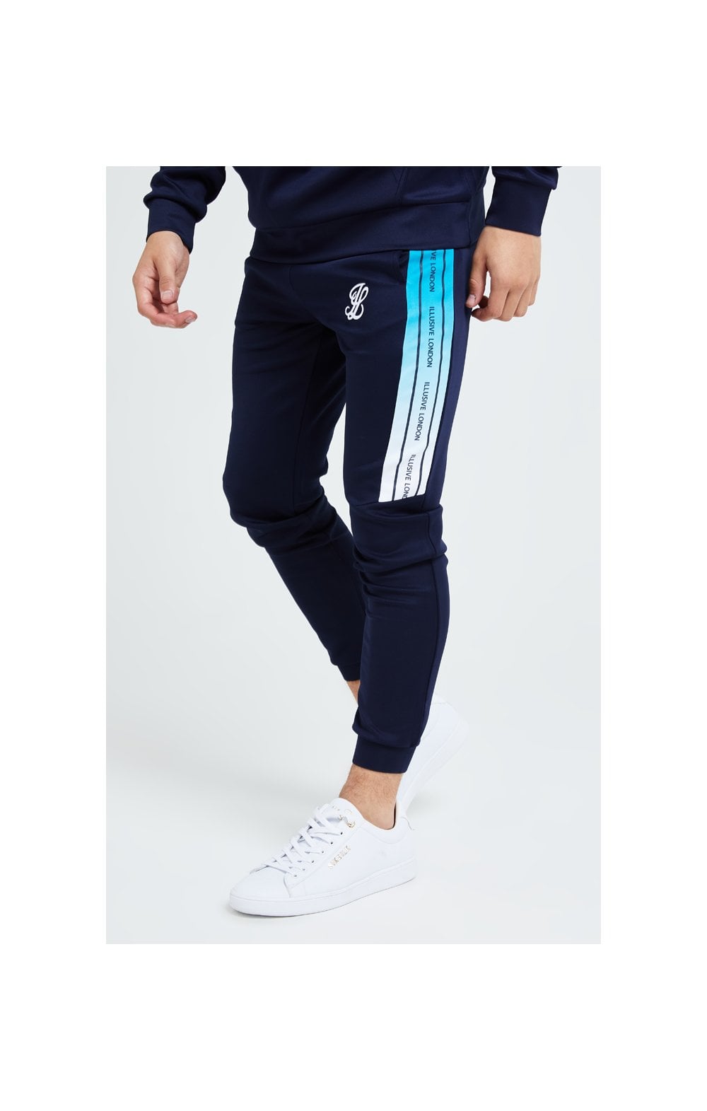Load image into Gallery viewer, Illusive London Flux Taped Joggers - Navy &amp; Blue