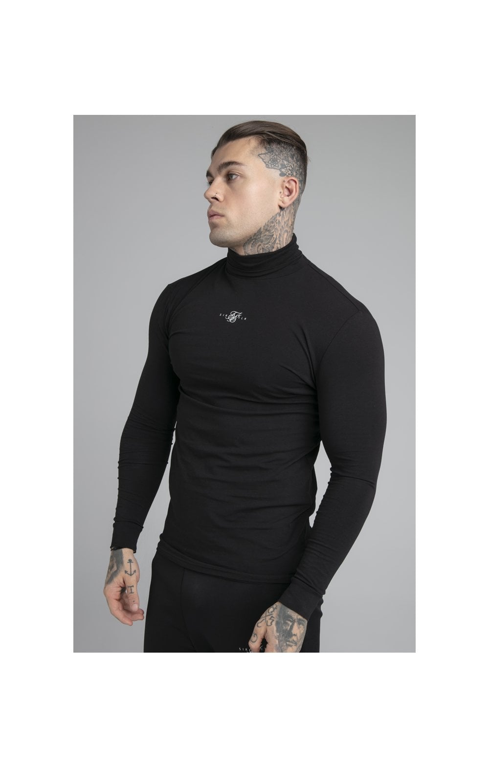 Load image into Gallery viewer, SikSilk Tranquil Turtle Neck Tee - Black