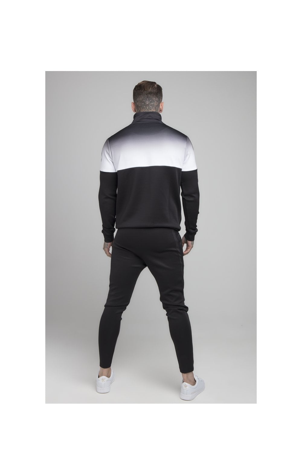 Load image into Gallery viewer, SikSilk 1/4 Zip Fade Track Top - Black &amp; White (5)