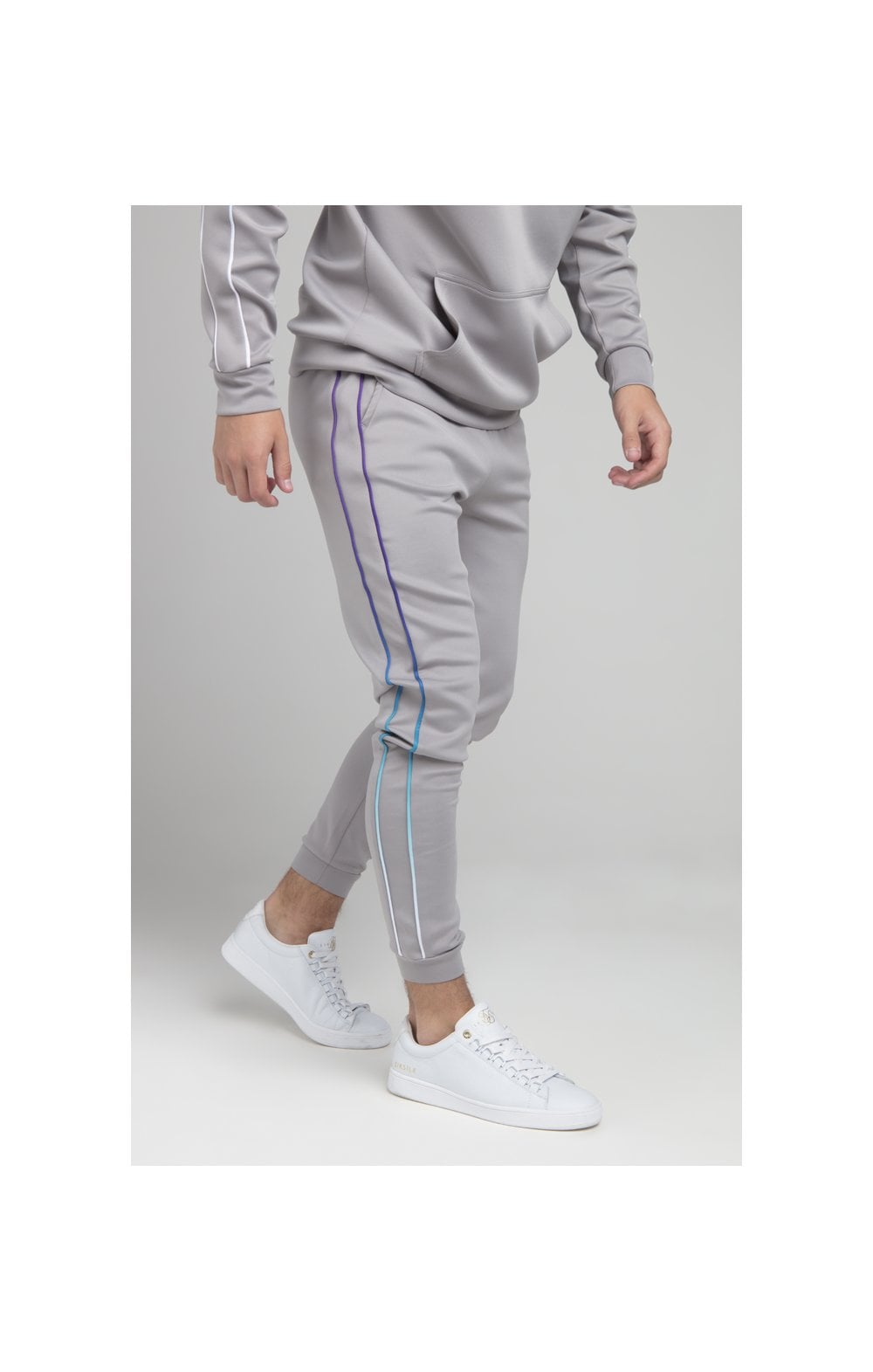 Load image into Gallery viewer, Illusive London Poly Piped Pants - Light Grey (1)