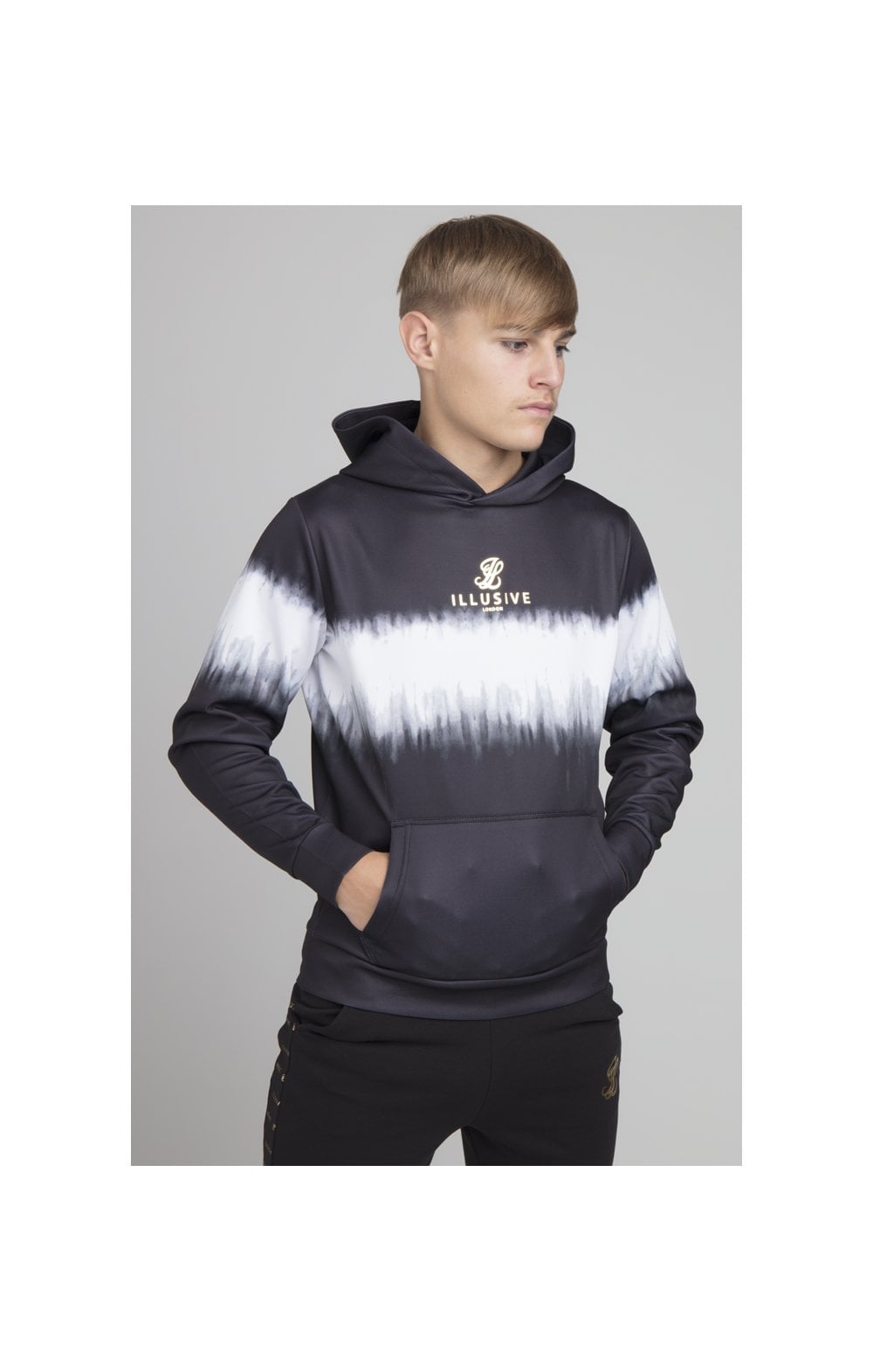 Load image into Gallery viewer, Illusive London Fade Tie Dye Hoodie - Black &amp; White