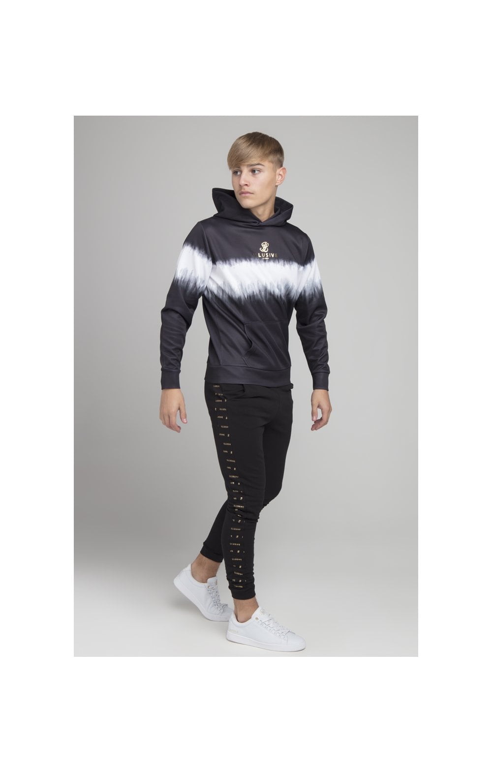 Load image into Gallery viewer, Illusive London Fade Tie Dye Hoodie - Black &amp; White (3)
