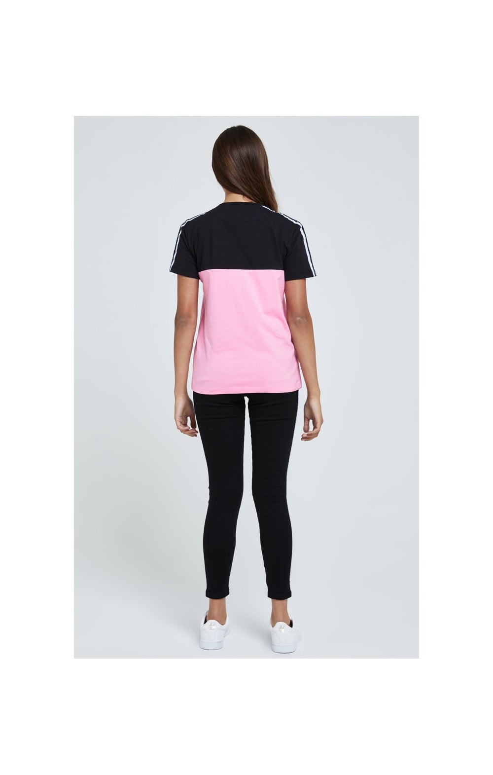 Load image into Gallery viewer, Illusive London Colour Block Tape Tee - Black &amp; Pink (4)
