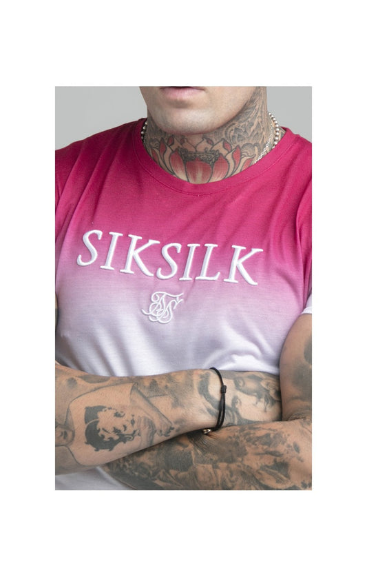 Pink Embroidered Muscle Fit T-Shirt