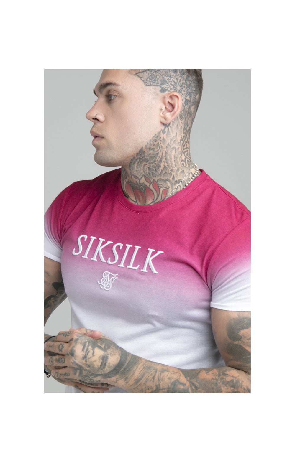 Load image into Gallery viewer, Pink Embroidered Muscle Fit T-Shirt (2)