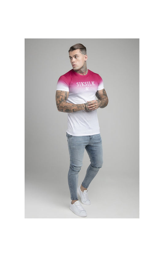 Pink Embroidered Muscle Fit T-Shirt