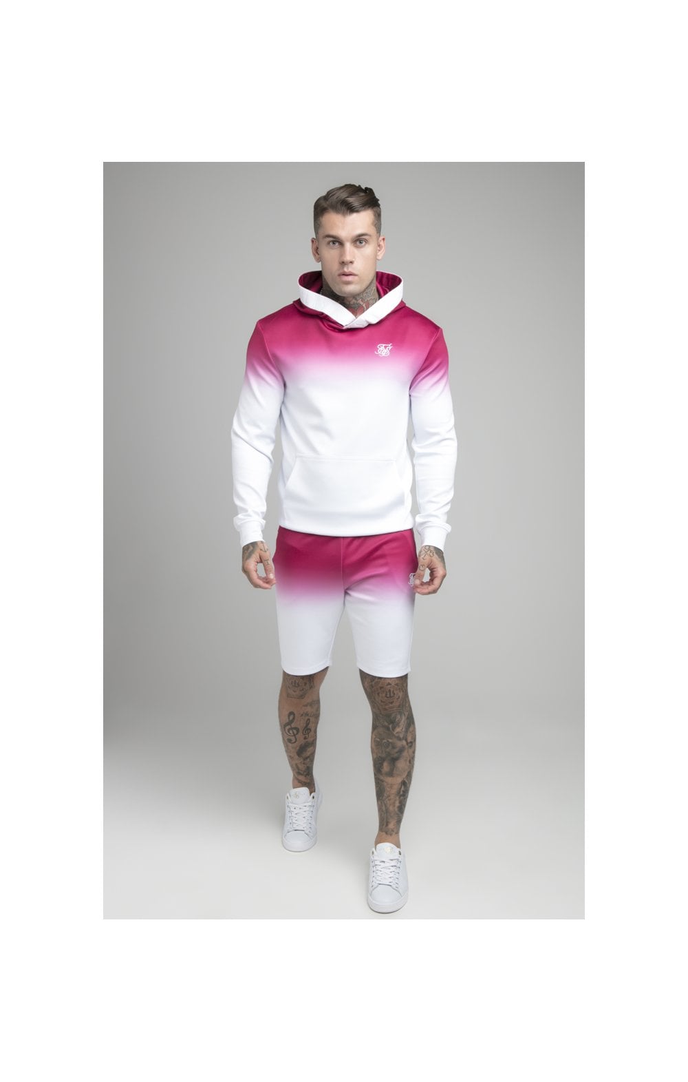 Load image into Gallery viewer, Pink Overhead Tape Fade Hoodie (4)