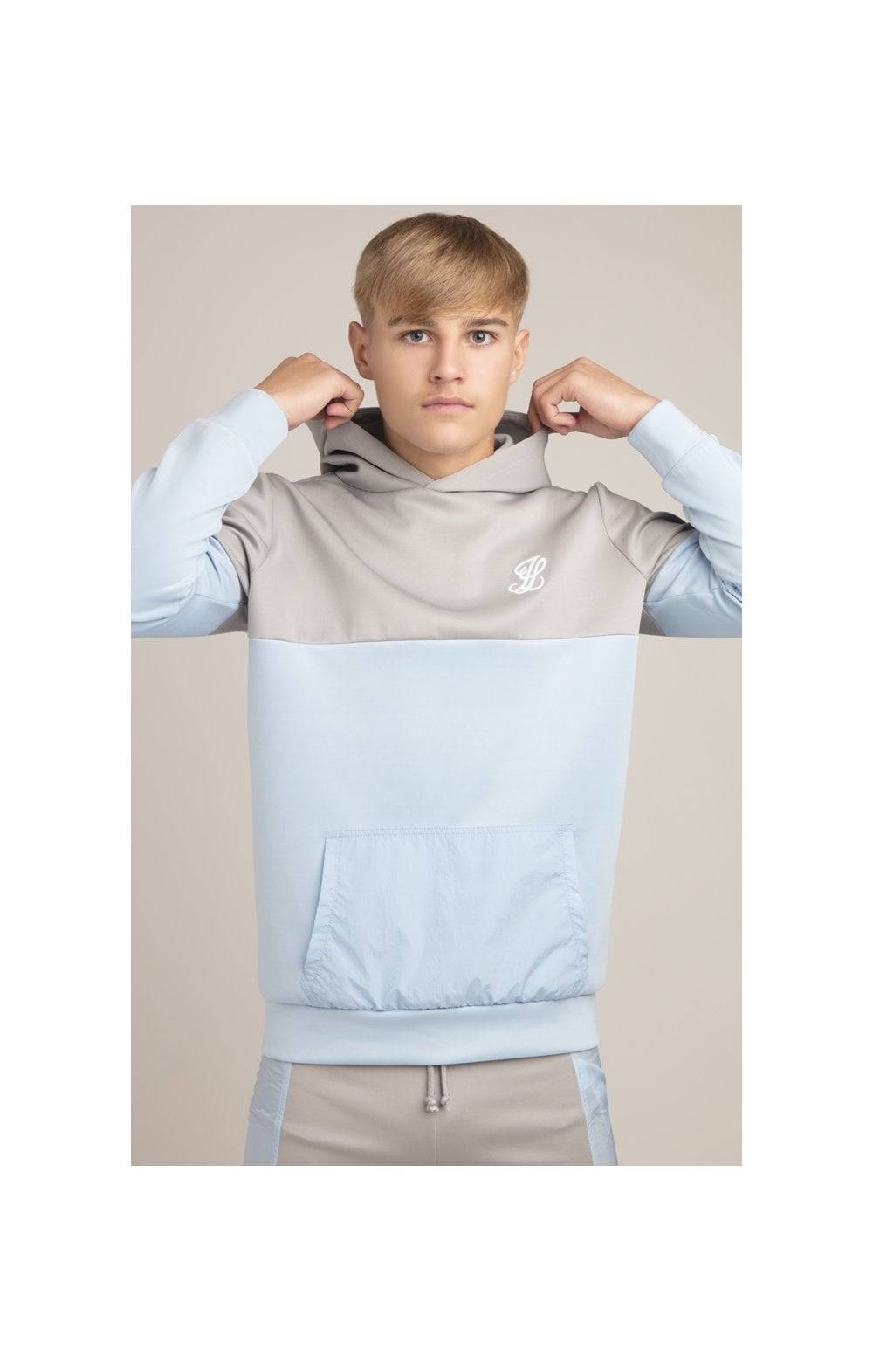 Load image into Gallery viewer, Boys Illusive Grey Cut And Sew Overhead Hoodie (1)