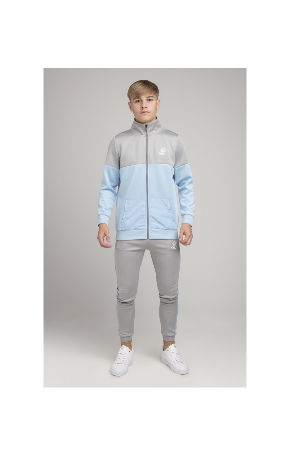Load image into Gallery viewer, Boys Illusive Grey Panel Jogger (4)