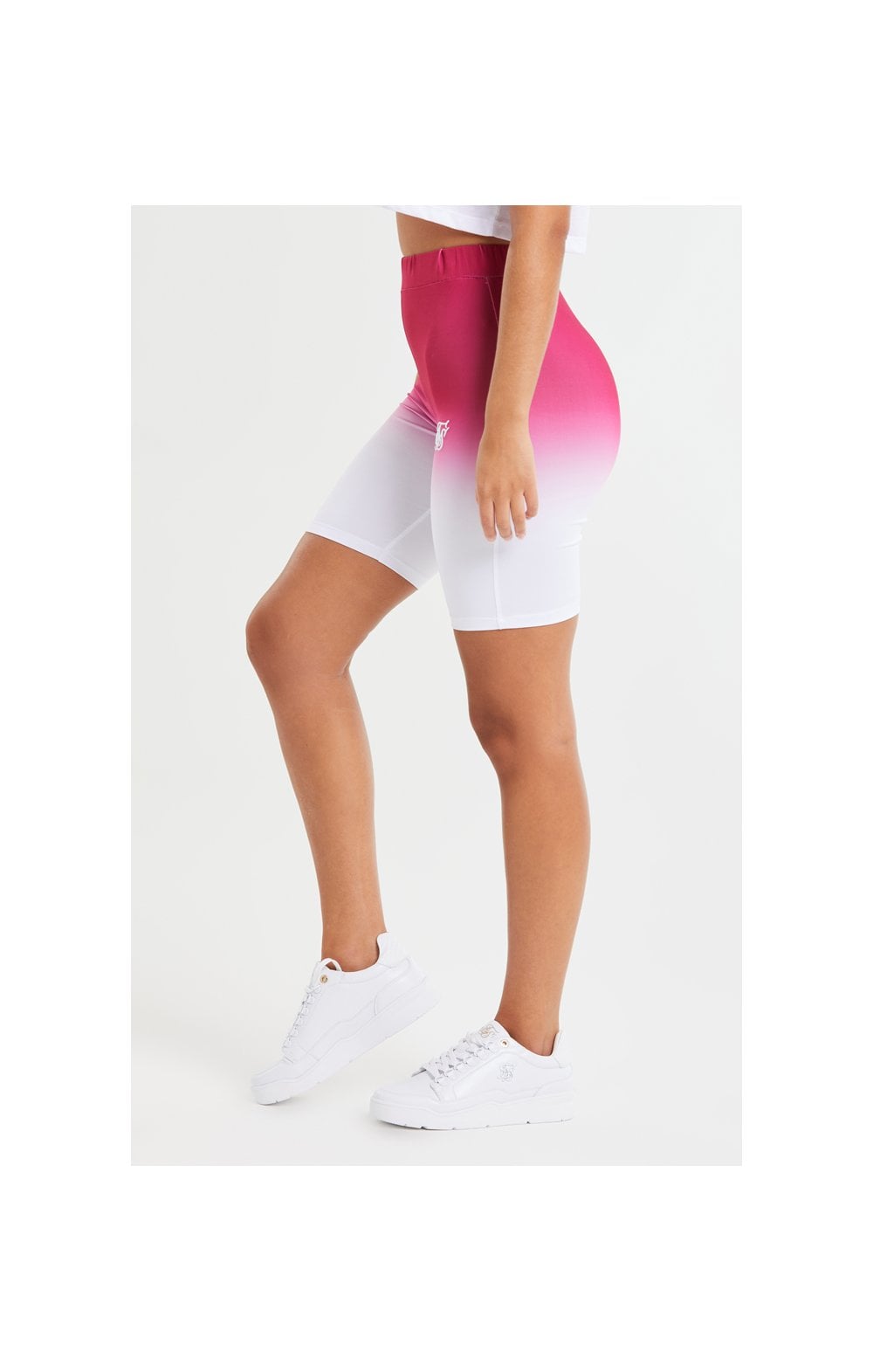 Load image into Gallery viewer, SikSilk Fade Cycle Short - Pink &amp; White (2)