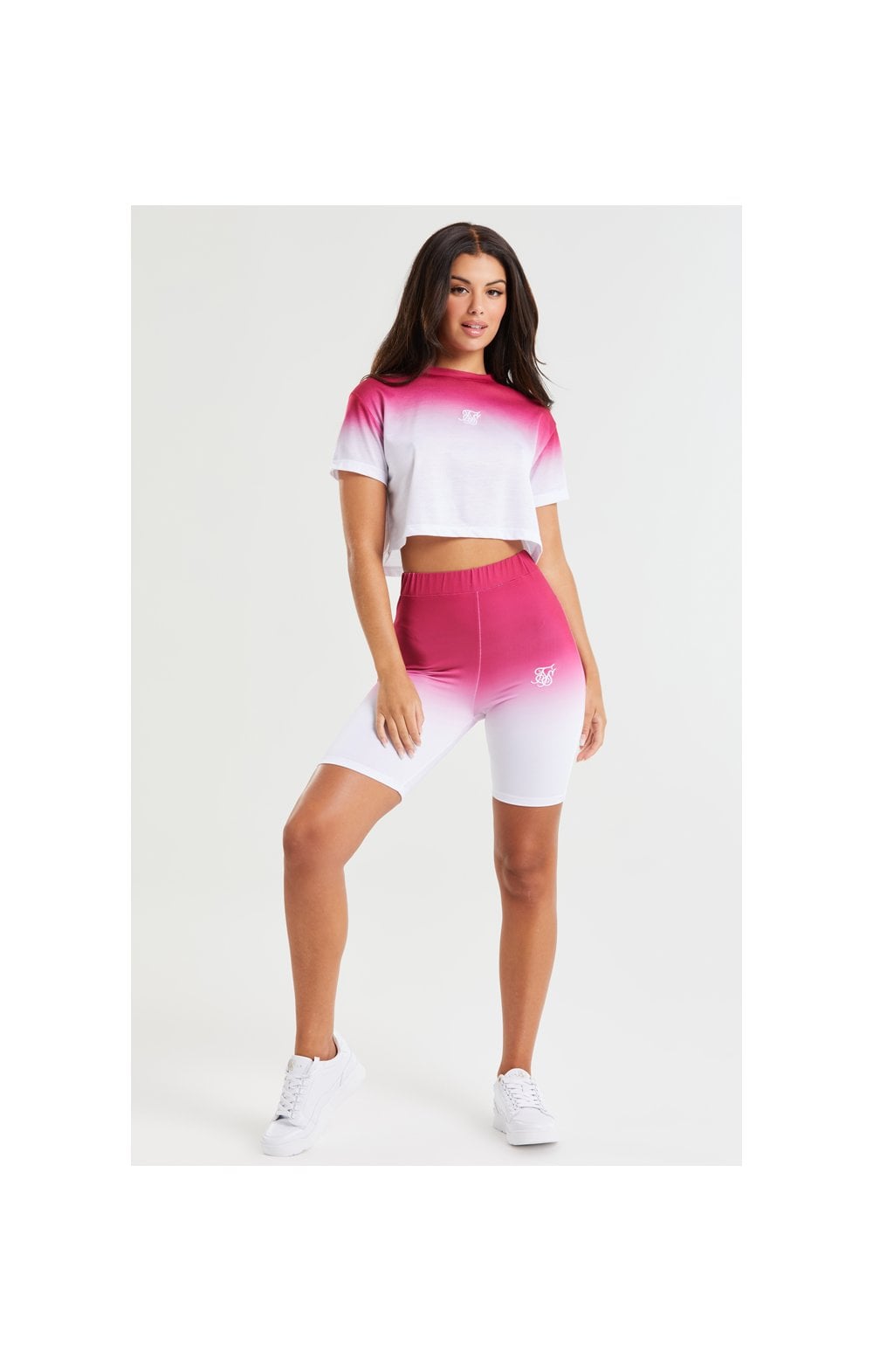 Load image into Gallery viewer, SikSilk Fade Cycle Short - Pink &amp; White (4)