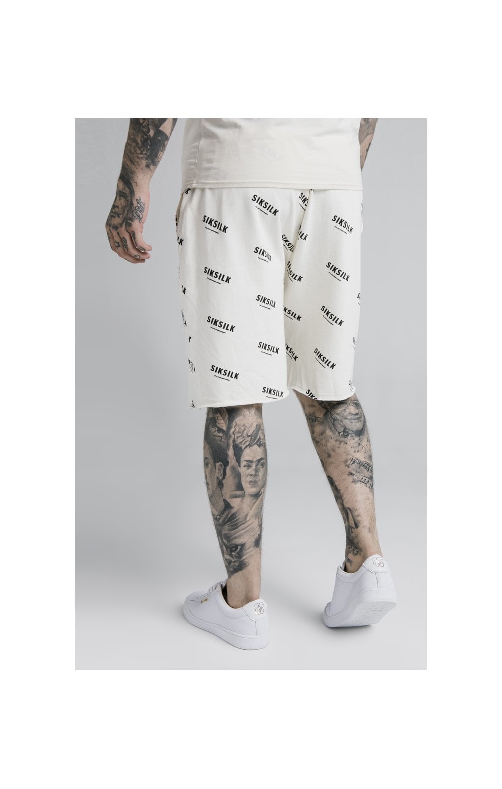 Load image into Gallery viewer, SikSilk Repeat Print Shorts - Off White (1)