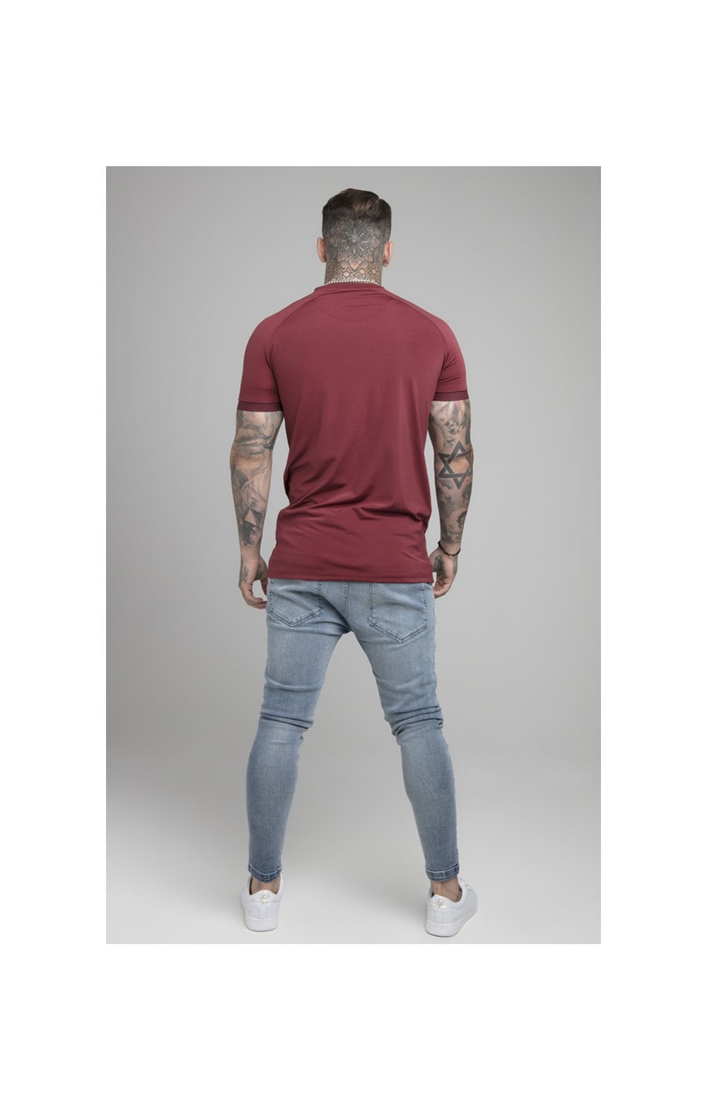 Load image into Gallery viewer, Burgundy Stretch Sports T-Shirt (5)