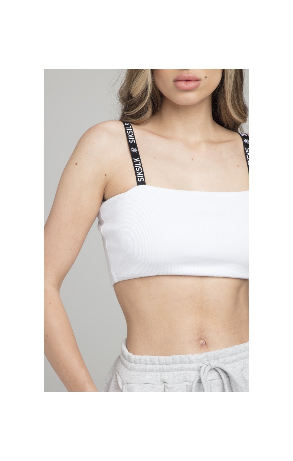 Load image into Gallery viewer, SikSilk Ribbed Tape Bralette - White
