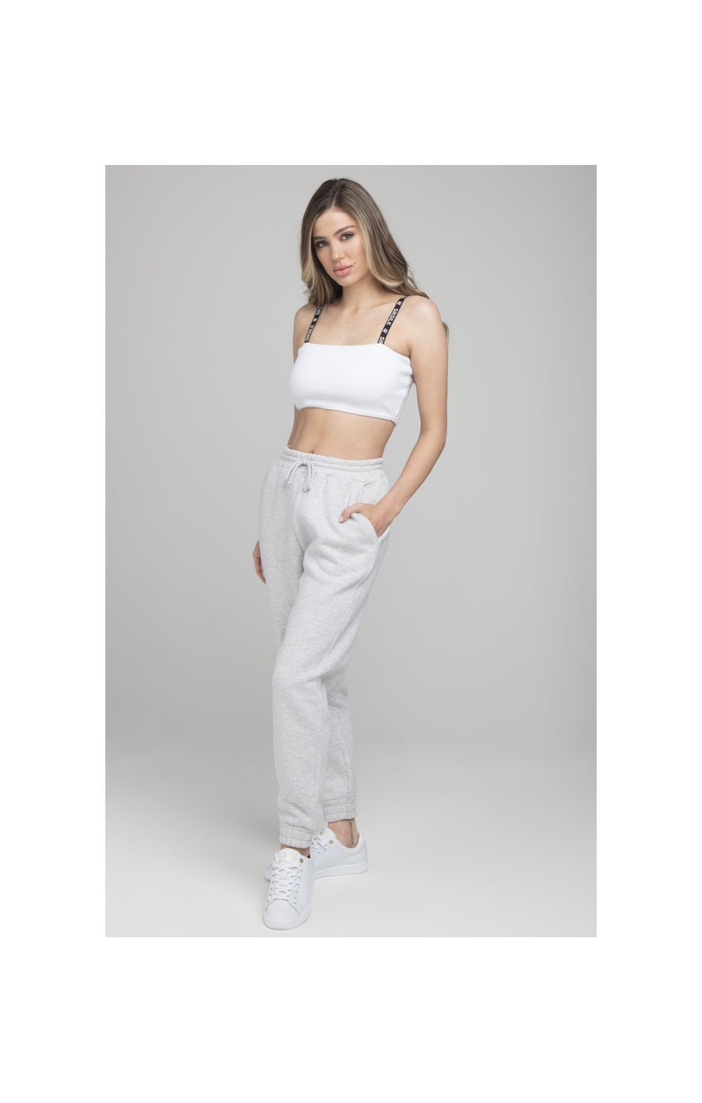 Load image into Gallery viewer, SikSilk Ribbed Tape Bralette - White (2)