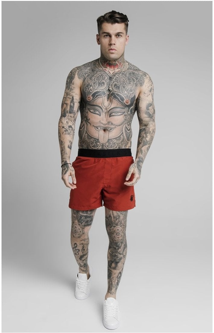 Load image into Gallery viewer, SikSilk Standard Swim Shorts - Red (3)