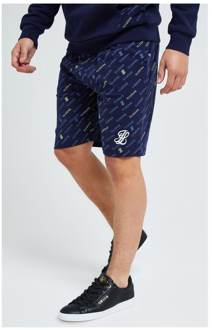 Load image into Gallery viewer, Illusive London Monogram Aop Shorts - Navy
