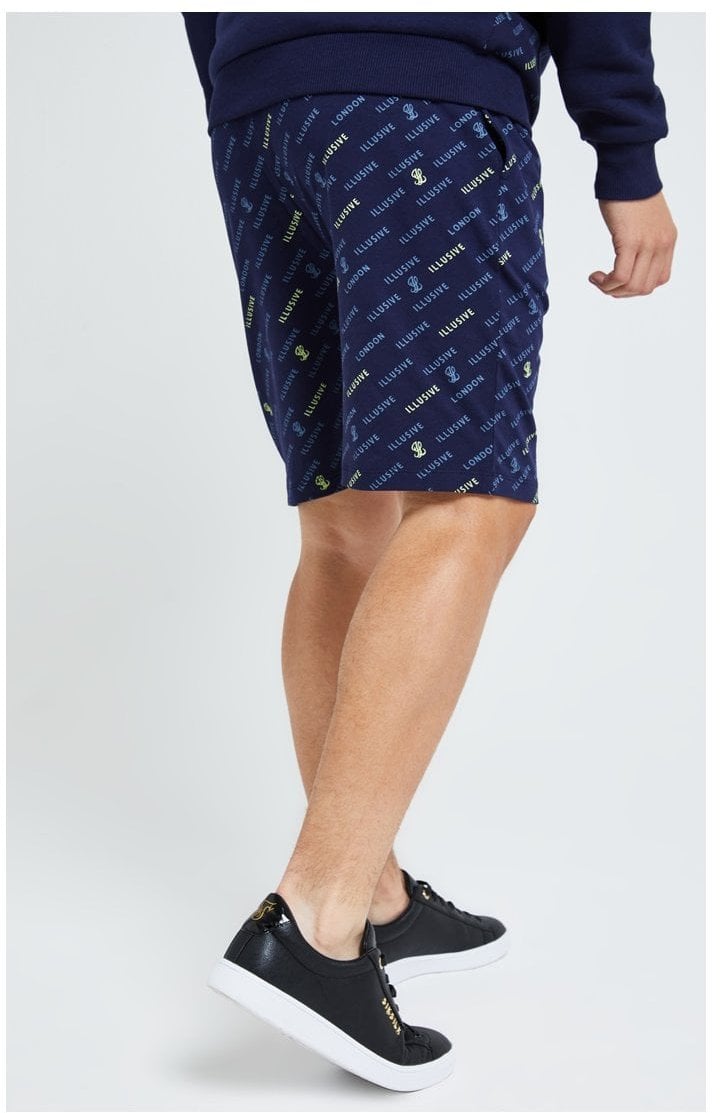 Load image into Gallery viewer, Illusive London Monogram Aop Shorts - Navy (1)